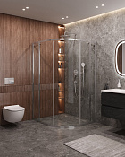 Cezares Molveno Душевой уголок 130,5x120,5x195h см, прозрачное стекло 6 мм, цвет: хром MOLVENO-RH-11-130/120-C-Cr-IV