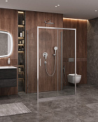 Cezares Molveno Душевой уголок 117x80x195h см, прозрачное стекло 6 мм, цвет: хром MOLVENO-AH-12-120/80-C-Cr-IV