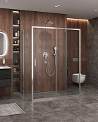 Cezares Molveno Душевой уголок 147x80x195h см, прозрачное стекло 6 мм, цвет: хром MOLVENO-AH-12-150/80-C-Cr-IV