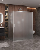 Cezares Molveno Душевой уголок 147x90x195h см, рифленое стекло 6 мм, цвет: хром MOLVENO-AH-12-150/90-P-Cr