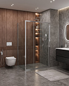 Cezares Molveno Душевой уголок 116,5x90,5x195h см, прозрачное стекло 6 мм, цвет: хром MOLVENO-AHF-31-120/90-C-CR-IV