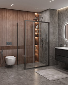 Cezares Molveno Душевой уголок 116,5x90,5x195h см, прозрачное стекло 6 мм, цвет: оружейная сталь MOLVENO-AHF-31-120/90-C-GM-IV