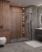 Cezares Molveno Душевая дверь раздвижная 172x195h см, прозрачное стекло 6 мм, цвет: оружейная сталь MOLVENO-BF-2-170-C-GM-IV