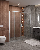 Cezares Molveno Душевая дверь раздвижная 182x195h см, прозрачное стекло 6 мм, цвет: хром MOLVENO-BF-2-180-C-Cr-IV