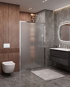 Cezares Molveno Душевая дверь раздвижная 112x195h см, рифленое стекло 6 мм, цвет: хром MOLVENO-BF-1-110-P-Cr