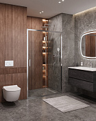 Cezares Molveno Душевая дверь раздвижная 132x195h см, прозрачное стекло 6 мм, цвет: хром MOLVENO-BF-1-130-C-Cr-IV