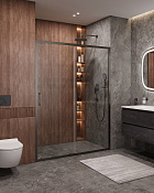 Cezares Molveno Душевая дверь раздвижная 152x195h см, прозрачное стекло 6 мм, цвет: оружейная сталь MOLVENO-BF-1-150-C-GM-IV