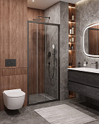 Cezares Molveno Душевая дверь раздвижная 102x195h см, прозрачное стекло 6 мм, цвет: оружейная сталь MOLVENO-BF-3-100-C-GM-IV