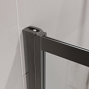 Cezares Slider Шторка на ванну 90x150h см, прозрачное стекло 6 мм, цвет: оружейная сталь SLIDER-FIX-VF-11-90/150-C-GM