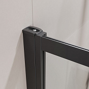 Cezares Slider Шторка на ванну 90x150h см, прозрачное стекло 6 мм, цвет: черный матовый SLIDER-FIX-VF-11-90/150-C-NERO