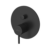 Cezares Leaf Смеситель для душа встраиваемый, на 2 потреб., с внутрен. частью, цвет: черный матовый LEAF-VDIM-L-NOP