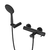 Cezares Leaf Смеситель для ванны с душ. набором - ручной душ, шланг, держатель, цвет: черный матовый LEAF-VD-L-NOP