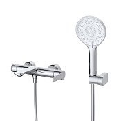 Cezares Lux Смеситель для ванны с душевым набором - ручной душ, шланг, держатель, цвет: хром LUX-VD-01