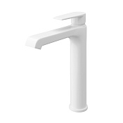 Cezares Nautic Смеситель для раковины высокий, с донным клапаном, излив 16 см, цвет: белый матовый NAUTIC-LC-BIO