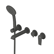 Cezares Nautic Смеситель для ванны встраиваемый с душ. наб. - руч. душ, шланг, цвет: черный матовый NAUTIC-VDM3-NOP