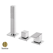Cezares Porta Смеситель на борт ванны на 3 отверстия, с ручным душем, цвет: sunrise PORTA-BVDM3-SR