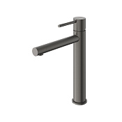 Cezares Relax Смеситель для раковины высокий, без дон. клапана, излив 18,2 см, цвет: оружейная сталь RELAX-LC2-GM-W0