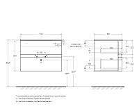 Cezares Elettra Тумба под раковину подвесная 74x51x55h см, цвет: grafito 55522