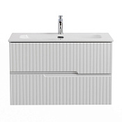 Cezares Duet Тумба под раковину подвесная 80x45,7x50h см, цвет: ясень белый софт DUET-N-800-2C-SO-FBS-P