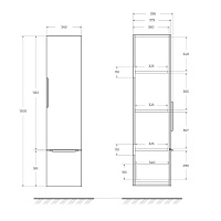 Cezares Premium Шкаф-пенал подвесной 35x38x150h см, цвет: verde opaco 55505