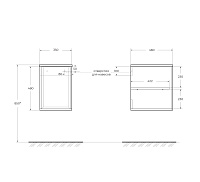 Cezares Bellagio Шкаф подвесной 35x46x48h см, цвет: grafite, bianco opaco 54863