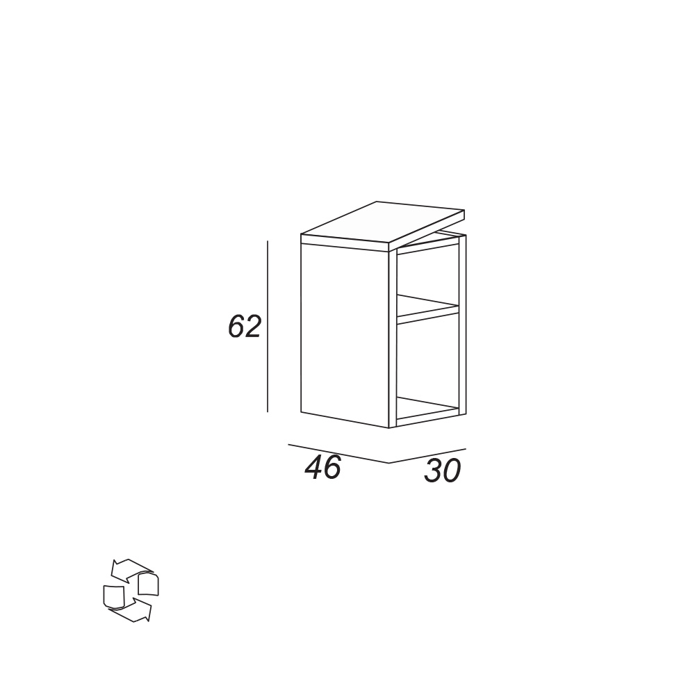 Cezares Urban Шкаф подвесной 30x46x62h см, цвет: spatolato bianco 55165