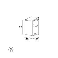 Cezares Urban Шкаф подвесной 30x46x62h см, цвет: spatolato bianco 55165