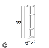 Cezares Шкаф подвесной 20x12x100h см, цвет: bianco lucido 53143