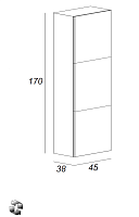Cezares Шкаф-пенал подвесной 45x38x170h см, цвет: bianco lucido 53106