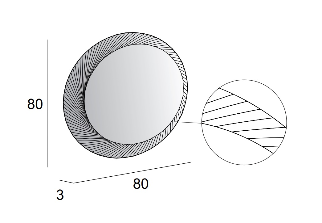 Cezares Зеркало подвесное с подсветкой 80x80h см 45053