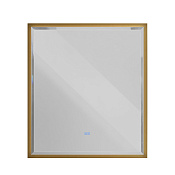 Cezares Interni Зеркало с подсветкой 100x90h см, с сенс. перекл. и подогревом, цвет: браш. золото CZR-SPC-INT-1000-900-LED-TCH-WARM-BORO