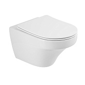 Cezares Duet Чаша подвесного унитаза 36x53 см, безободковый, смыв торнадо, цвет: белый глянцевый CZR-2462-TH-TOR