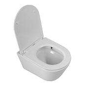 Cezares Liner Унитаз подвесной безободковый 36x53 см, смыв торнадо, с крышкой, цвет: белый глянцевый CZR-3808-53-TH-TOR/SC