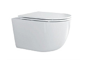 Cezares Relax Унитаз подвесной безободковый 36,5x53 см, смыв торнадо, с крышкой, цвет: белый глянец CZR-3806-53-TH-TOR/SC
