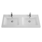 Cezares Eco Раковина накладная 120x48 см, с переливом, с 2 отверстиями, цвет: белый CZR-1200/480-2-LV-MR-ECO