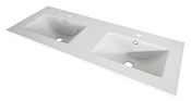 Cezares Раковина накладная 121,3x46 см, с переливом, с 2 отверстиями, цвет: bianco 50135