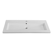 Cezares Раковина накладная 101x46 см, с переливом, с 1 отверстием, цвет: белый глянцевый CZR-8070-100