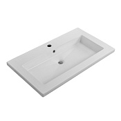 Cezares Раковина накладная 76x46 см, с переливом, с 1 отверстием, цвет: белый глянцевый CZR-8070-75