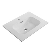 Cezares Duet Раковина накладная 61x46 см, с переливом, с 1 отверстием, цвет: белый глянцевый CZR-8095-60