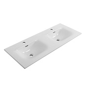 Cezares Molveno Раковина накладная 121x46 см, с переливом, с 2 отверстиями, цвет: белый глянцевый CZR-8099-120-2