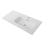 Cezares Duet Раковина накладная 101x46 см, с переливом, с 1 отверстием, цвет: белый глянцевый CZR-8095-100-R
