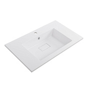 Cezares Slider Раковина накладная 80x48 см, с переливом, с 1 отверстием, цвет: белый матовый CZR-800/480-LV-MR-PRS