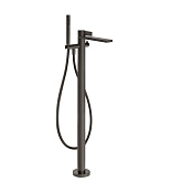 Gessi Inverso Rigato Смеситель для ванны напольный с душевым набором, цвет: black metal brushed PVD 73528#707