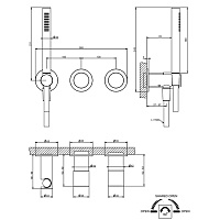 Gessi Habito Смеситель для душа встраиваемый, внешняя часть, с ручным душем, цвет: chrome 70038#031