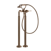Gessi Venti20 Смеситель для ванны напольный с душевым набором, цвет: copper brushed PVD 65128#708