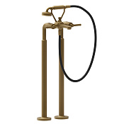 Gessi Venti20 Смеситель для ванны напольный с душевым набором, цвет: antique brass 65128#713