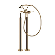 Gessi Venti20 Смеситель для ванны напольный с душевым набором, цвет: warm bronze PVD 65128#735