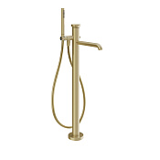 Gessi Origini Смеситель для ванны напольный с душевым набором, цвет: brushed brass PVD 66028#727