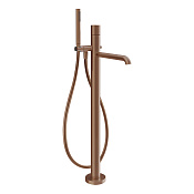Gessi Habito Смеситель для ванны напольный с душевым набором, цвет: copper brushed PVD 70028#708
