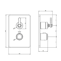 Gessi Venti20 Смеситель для душа термостат. на 2 потребителя, встраиваемый, цвет: antique brass 65135#713
